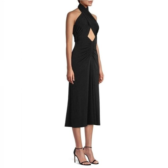 MISHA Esperanza Jersey Midi Dress Black Designer Chic Dress NWT Size 2 - Picture 1 of 9